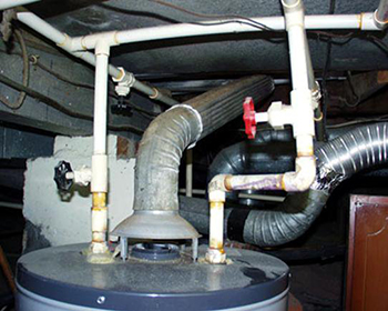 Water heater improper vent pipe