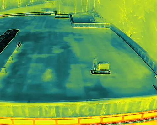 Thermal UAS drone roof inspection